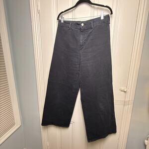 Universal Thread Wide Leg Ankle Jeans Womens 10 Black Denim